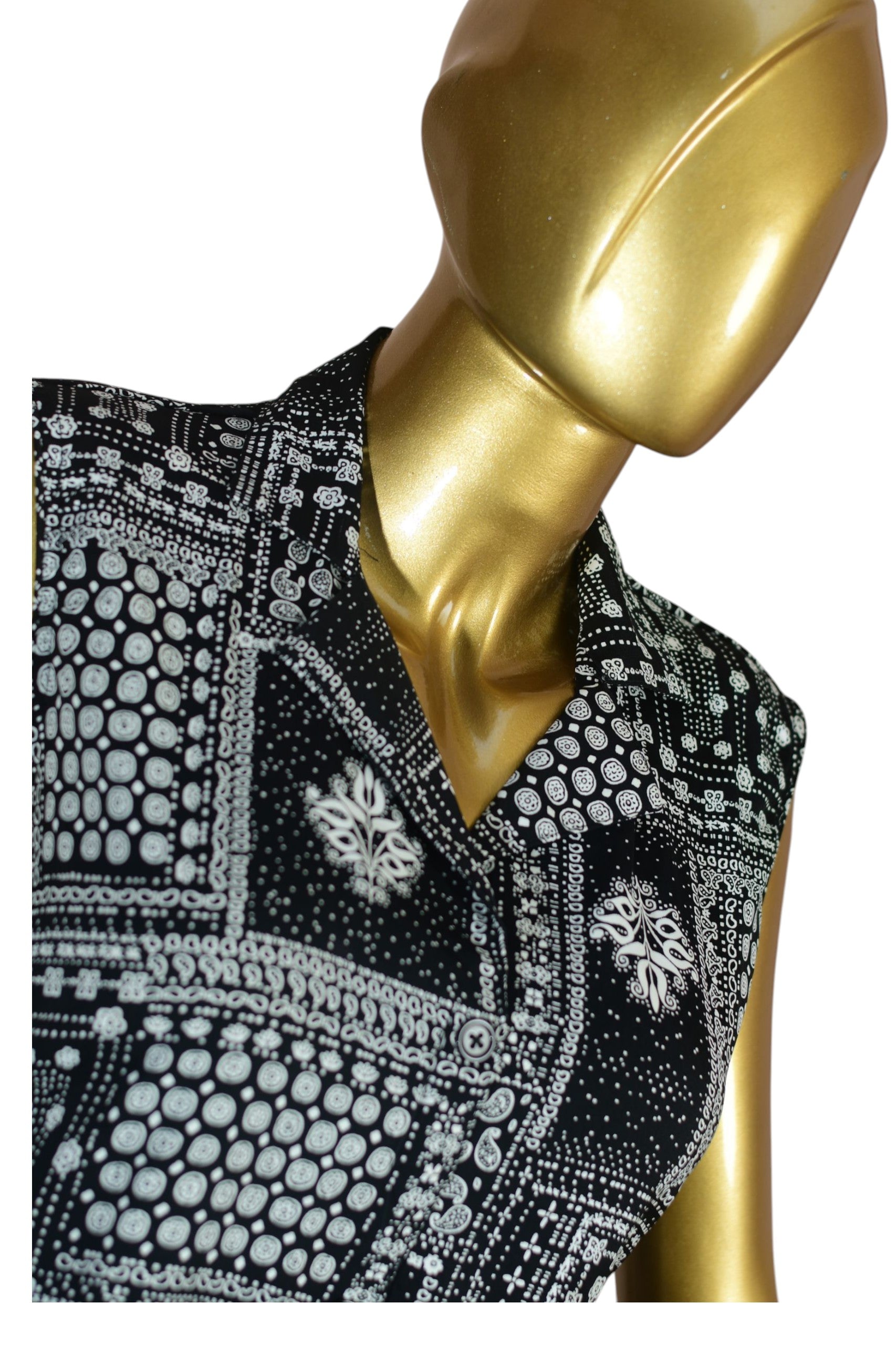 Black & White Rayon Co-ord Set for Women | Stylish Sleeveless Top & Pants