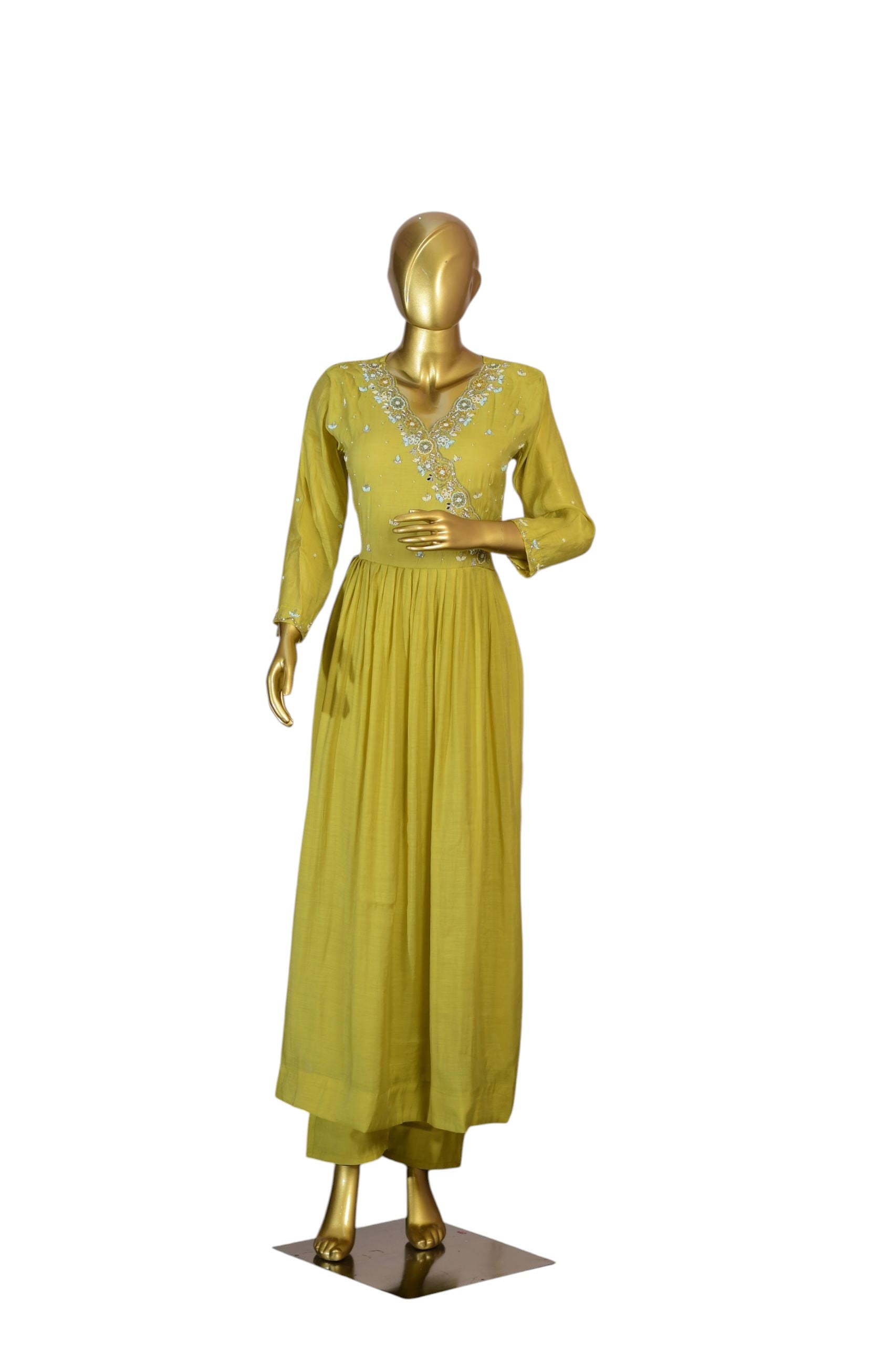 Mustard yellow Embroidered Salwar Suit Set with Matching Dupatta – Elegant Traditional Indian Ethnic Wear for Weddings, Festive Celebrations, Parties, and Cultural Events