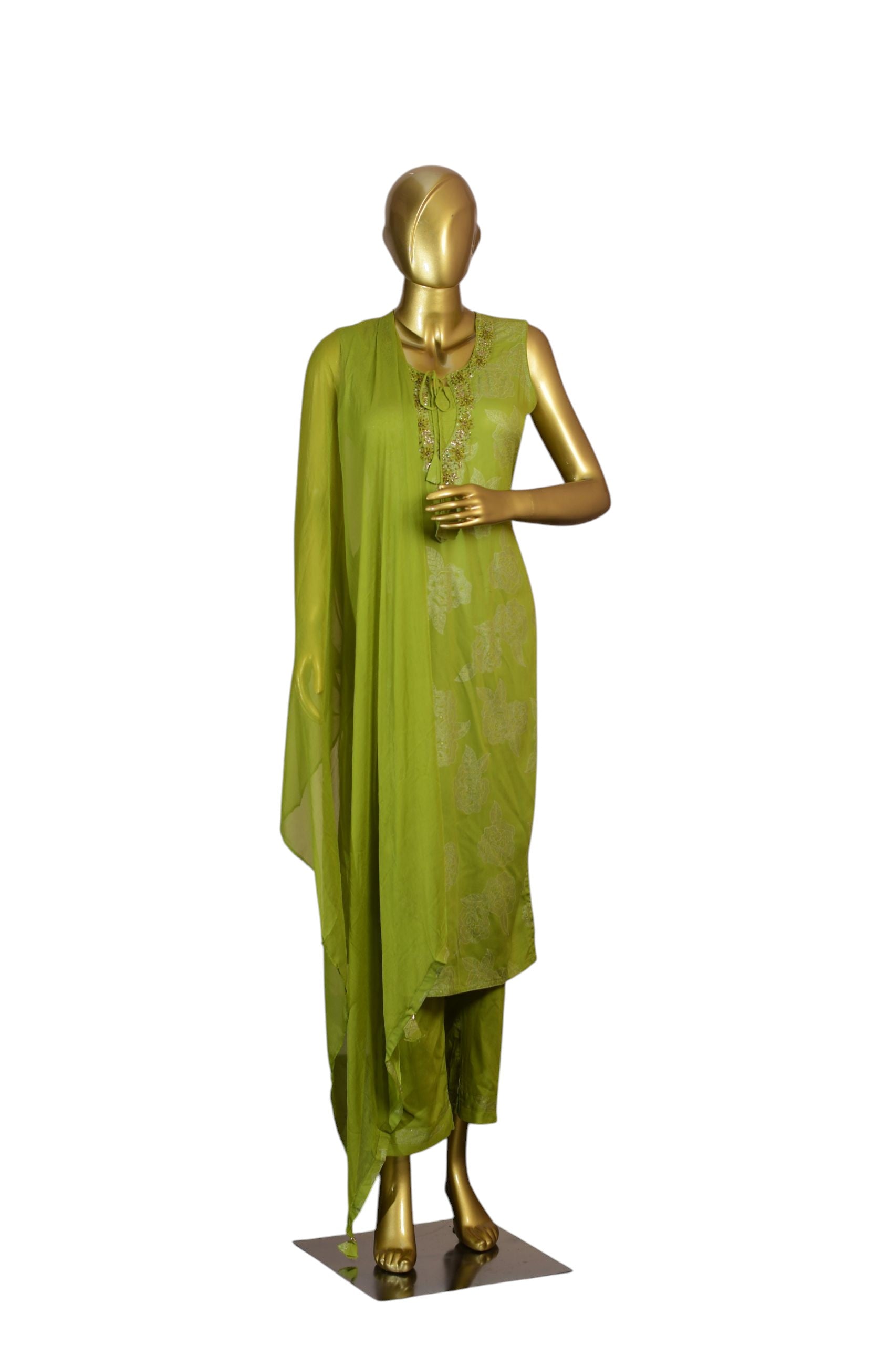 Green Embroidered Kurti Set with Matching Dupatta – Elegant Traditional Indian Ethnic Wear for Weddings, Festive Celebrations, Parties, and Cultural Events