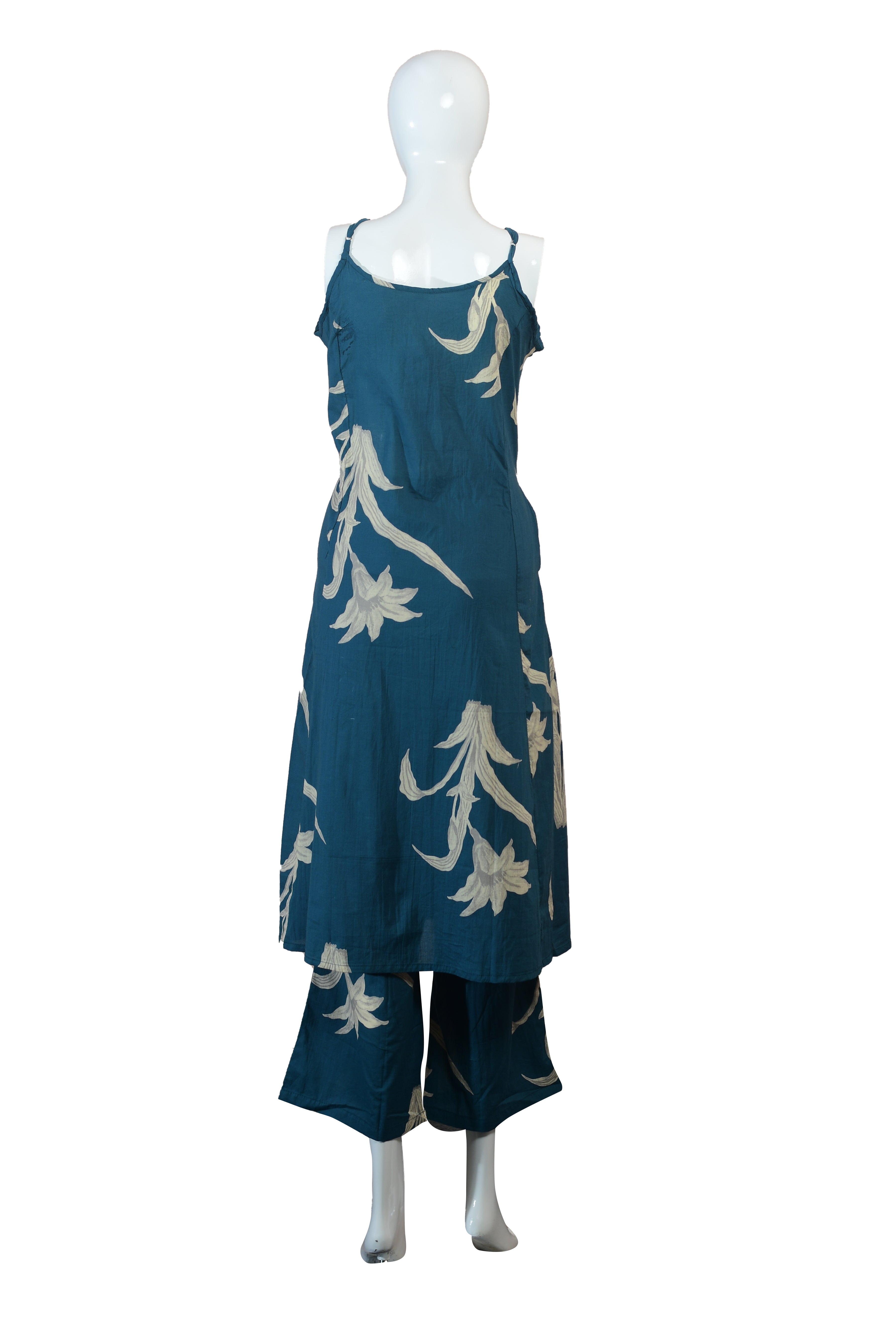 Ethnic Kurti Set for Women – V-Neck Embroidered KurtI with Mirror Work, Printed Dupatta & Plazo
