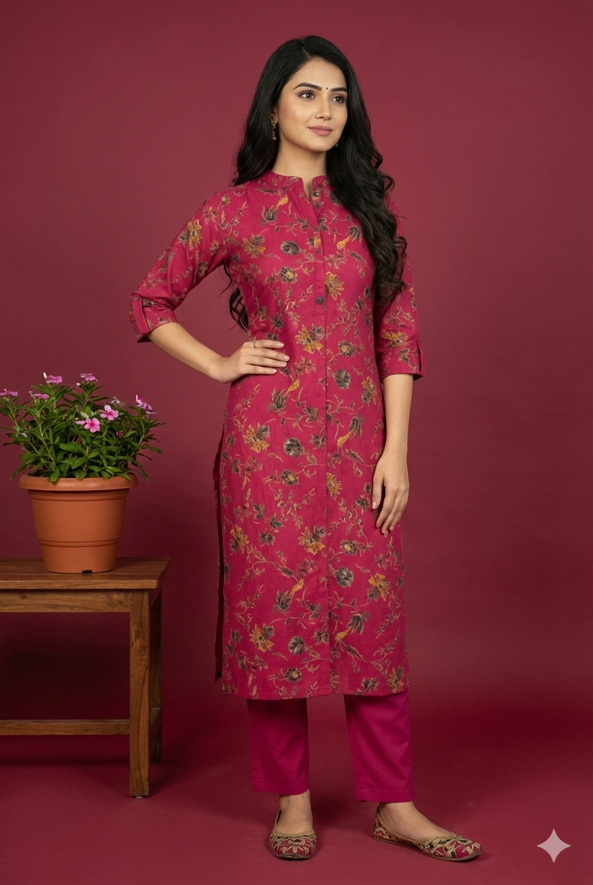 Pink Floral Printed Long Co-ord Set