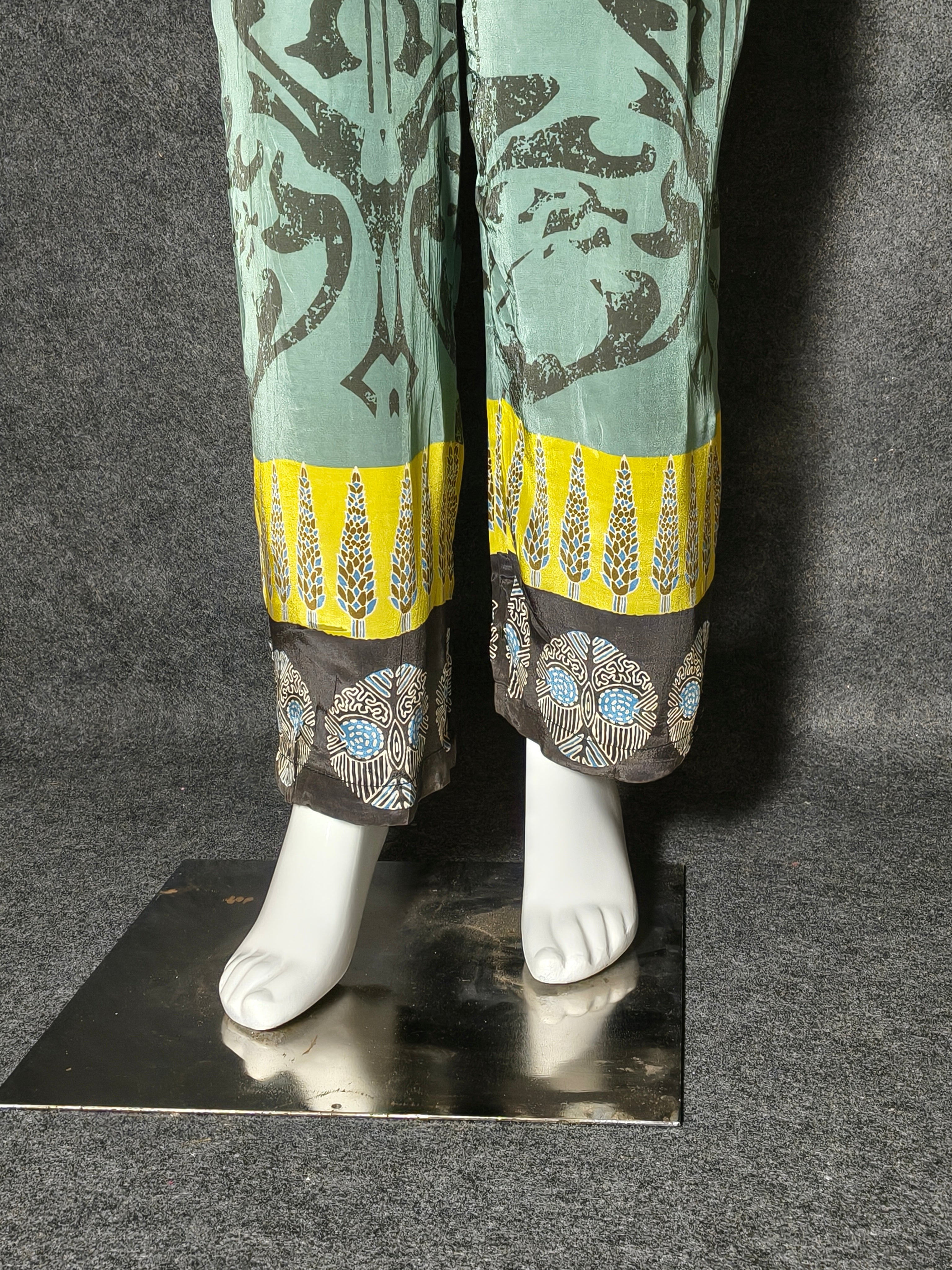 Digital Printed Co-ord Set – Green & Mustard | Casual & Festive Wear