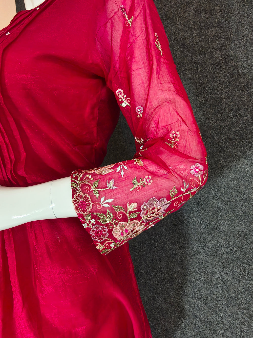 Rani Pink Chanderi Silk Co-ord Set with Palazzo Pants