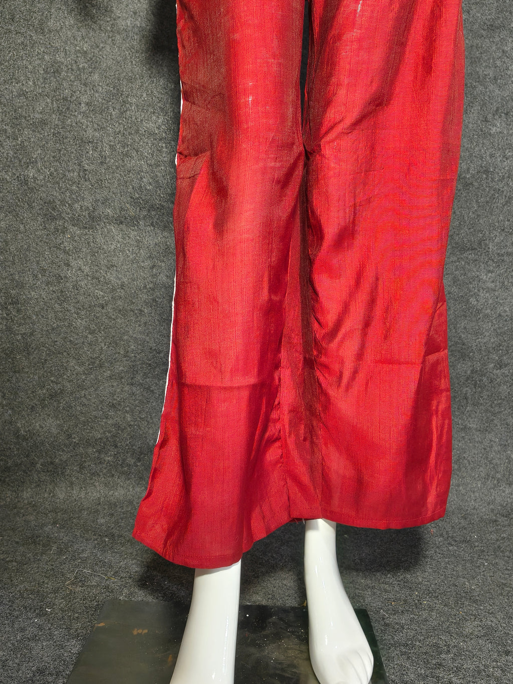 Red Vatican Co-ord Set with White Floral Embroidery