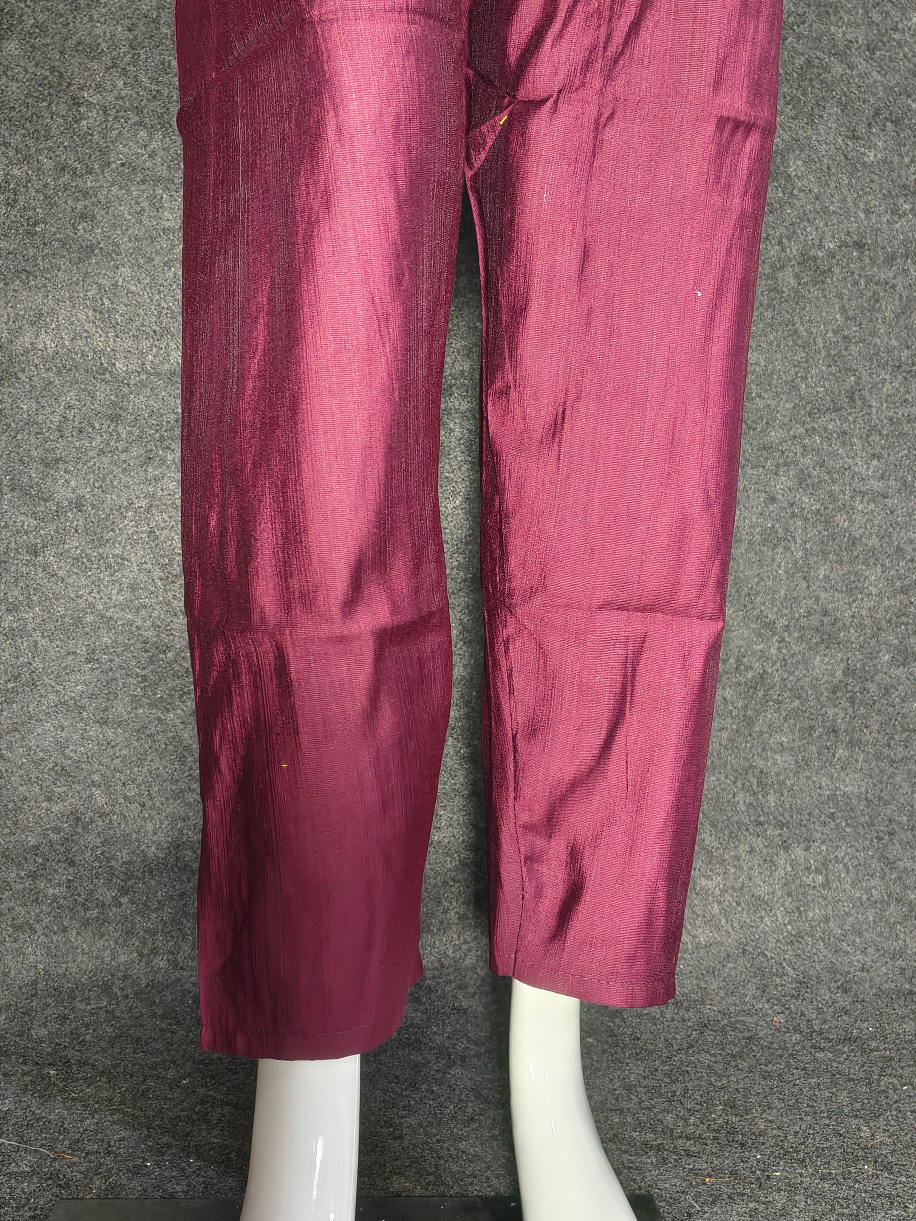 Maroon Vatican Short Co-Ord Set with Thread Embroidery
