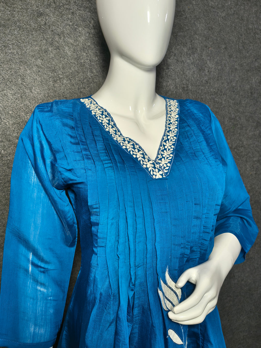 Azure Blue Hand-Embroidered Anarkali Suit | Shop Designer Suits