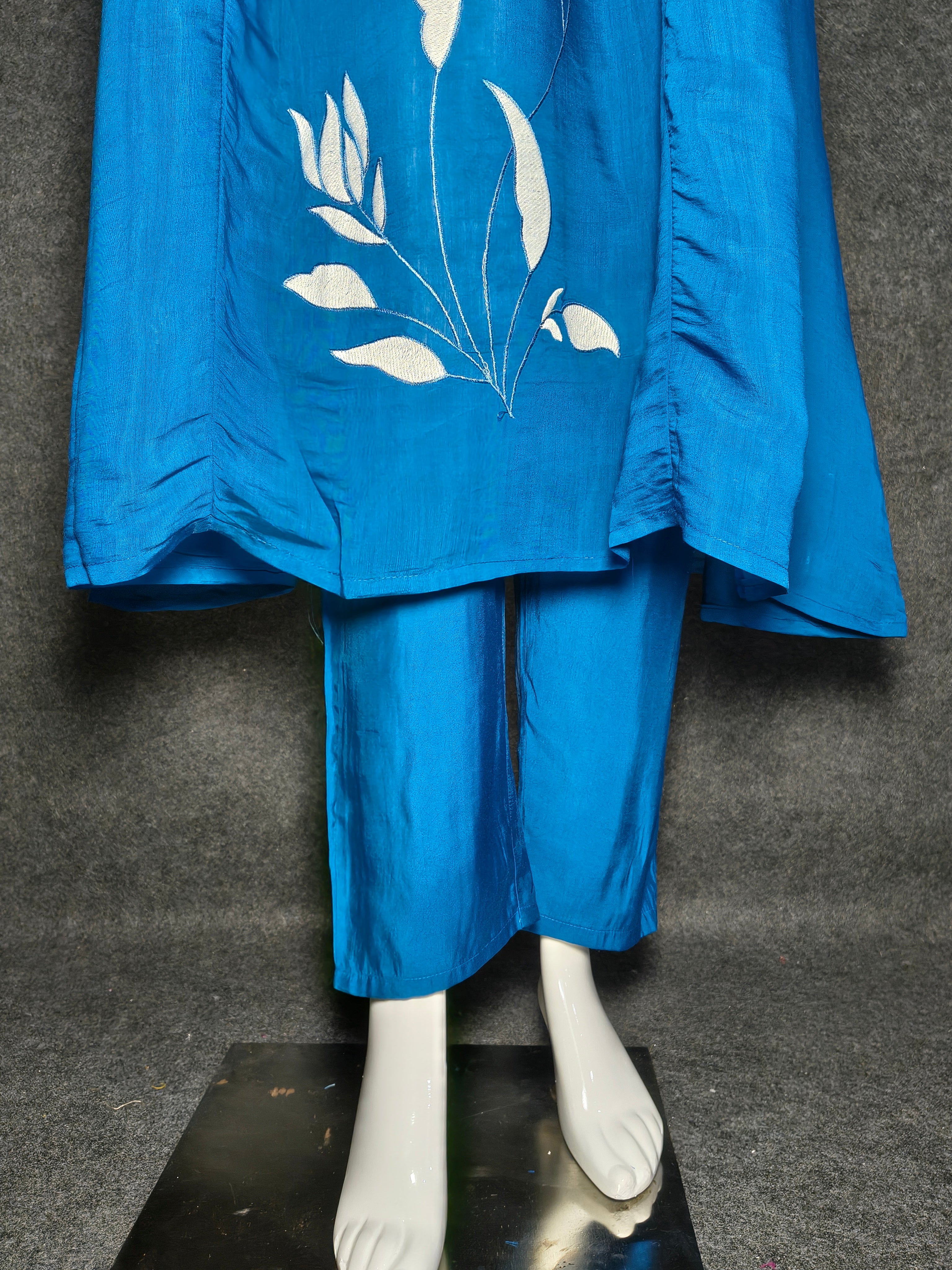 Azure Blue Hand-Embroidered Anarkali Suit | Shop Designer Suits