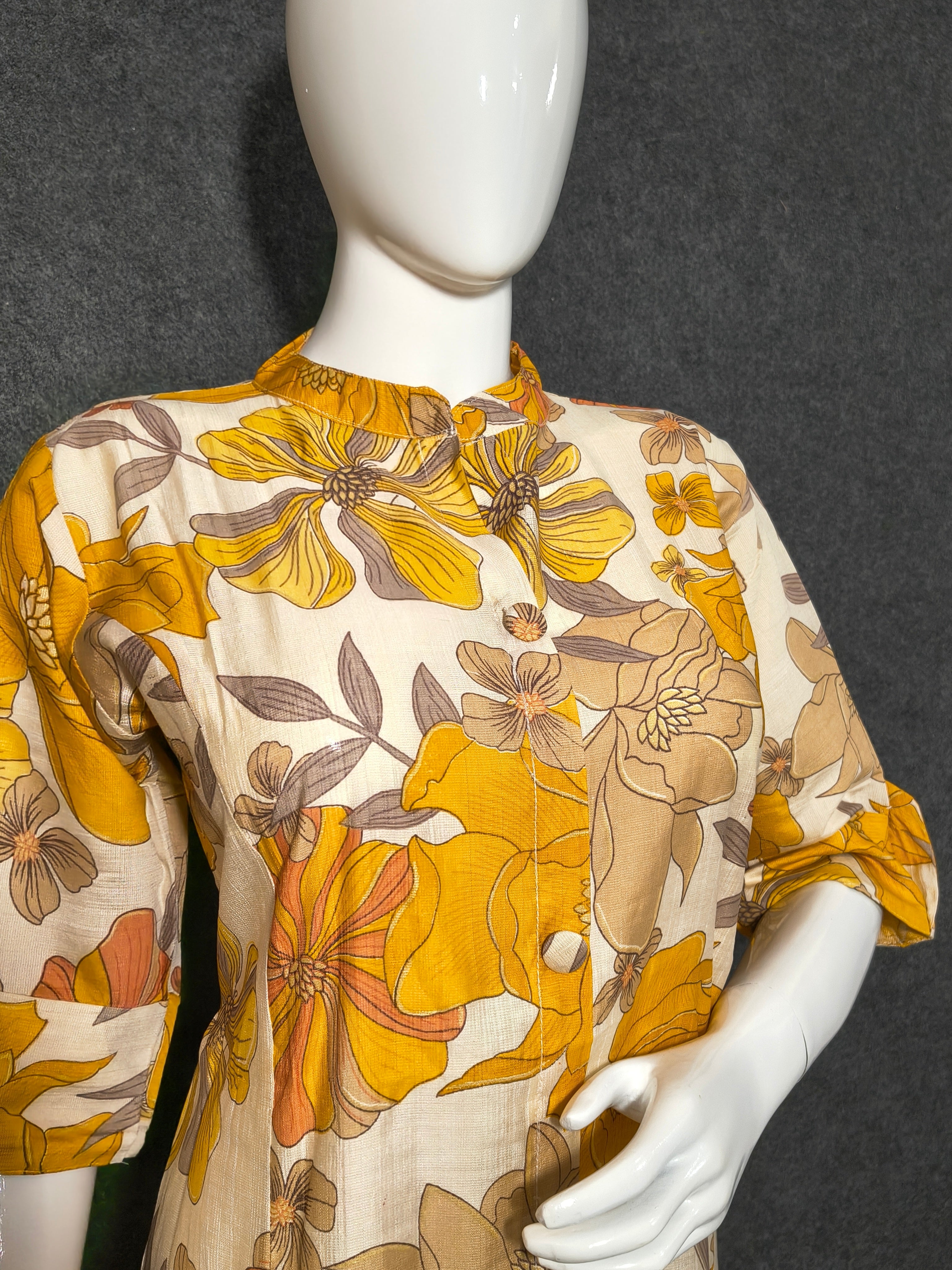Long Co-ord Set with Multi-Colour Floral Print | Vartican Fabric
