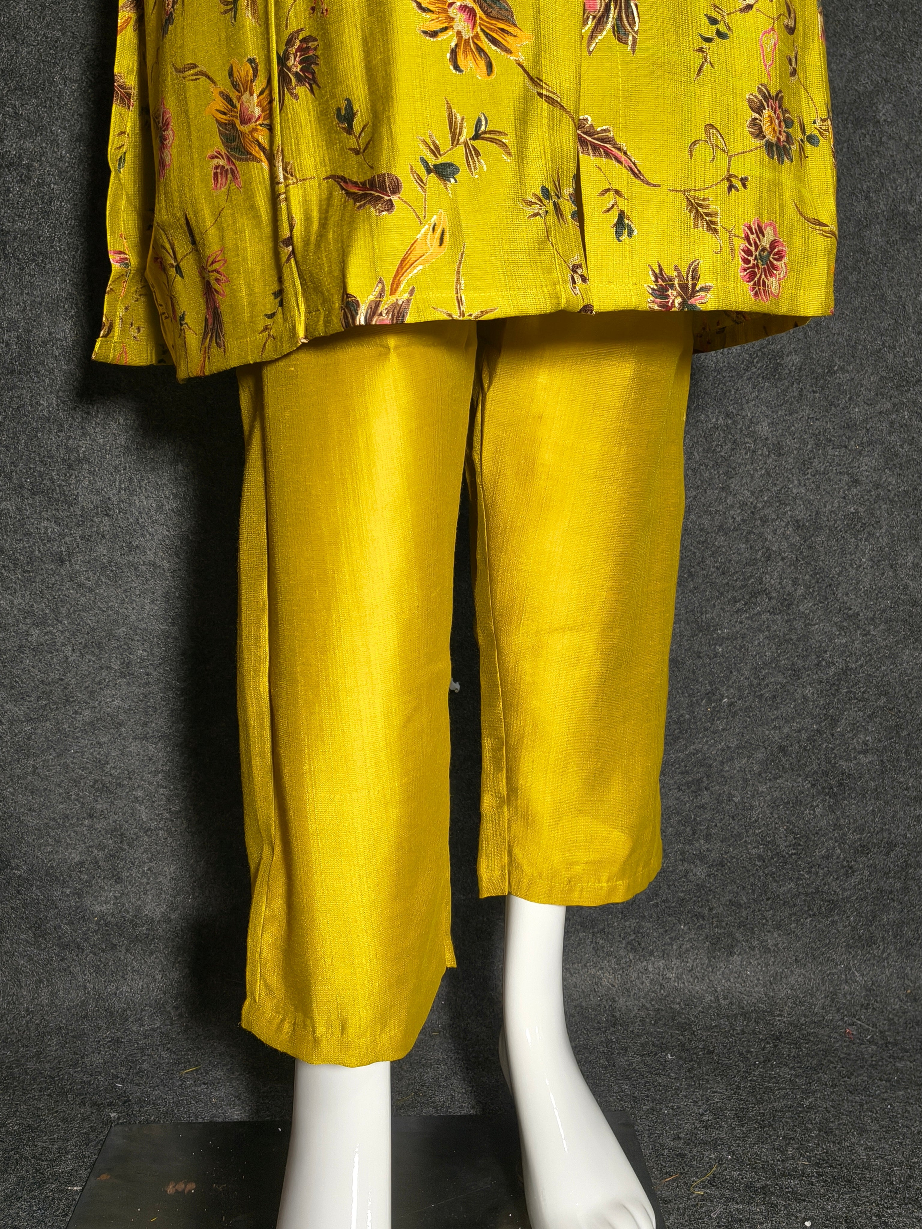 Yellow Printed Long Co-ord Set