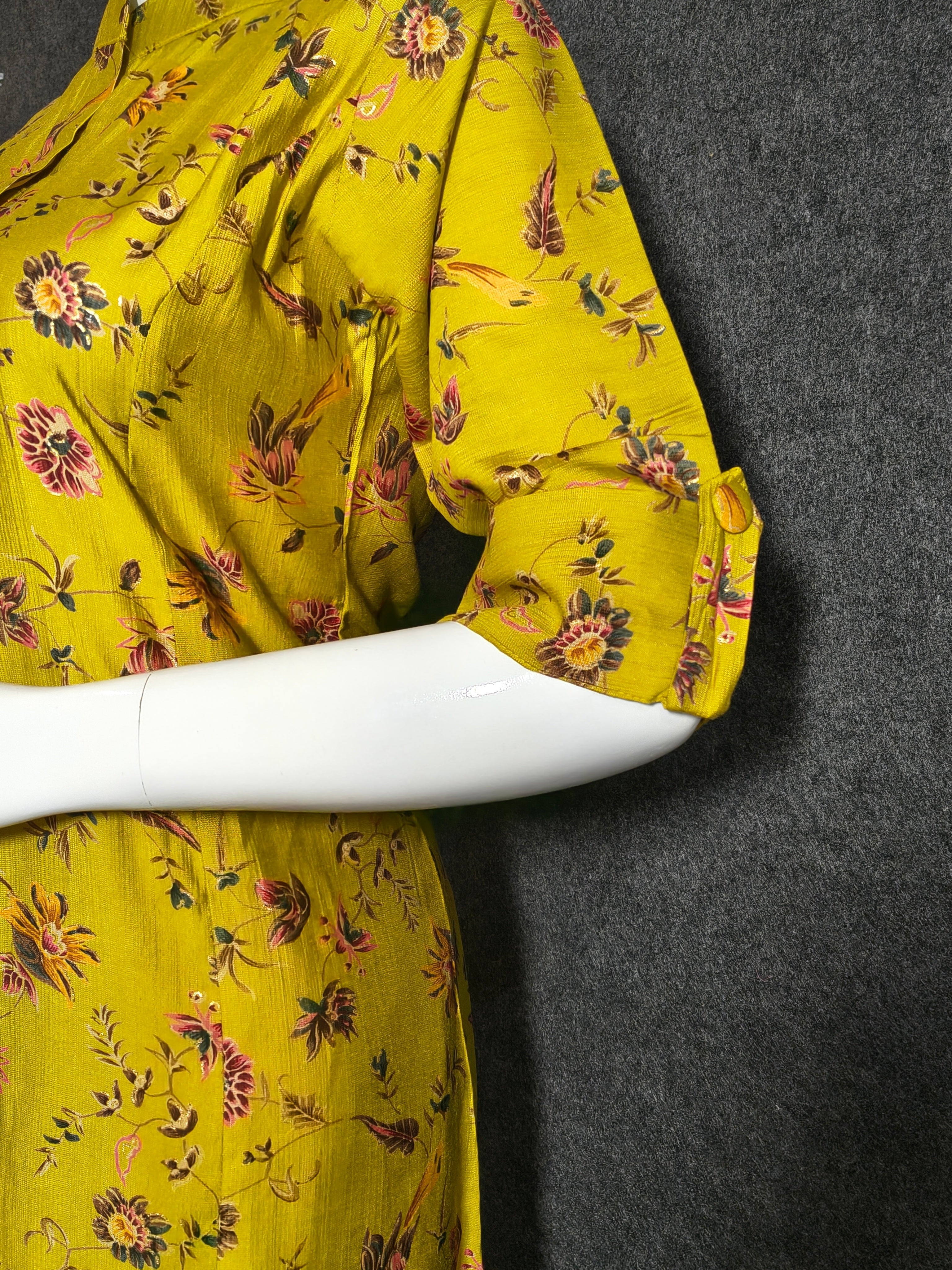 Yellow Printed Long Co-ord Set