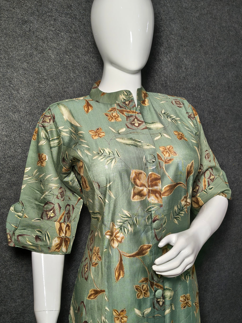 dusty olive green Floral Long Co-ord Set for Women