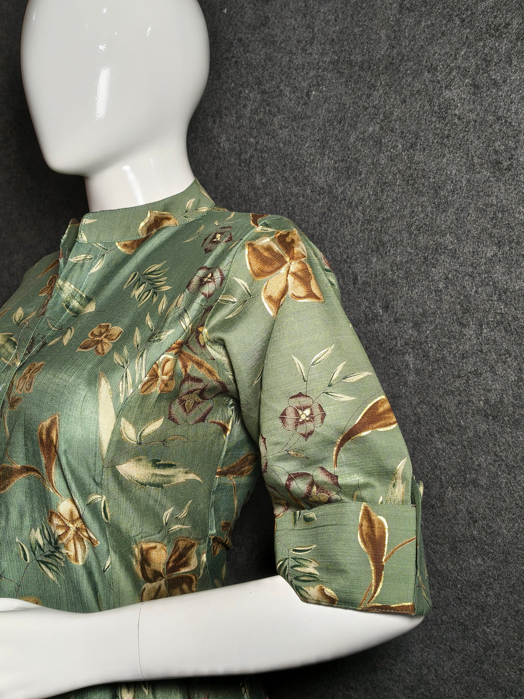 dusty olive green Floral Long Co-ord Set for Women