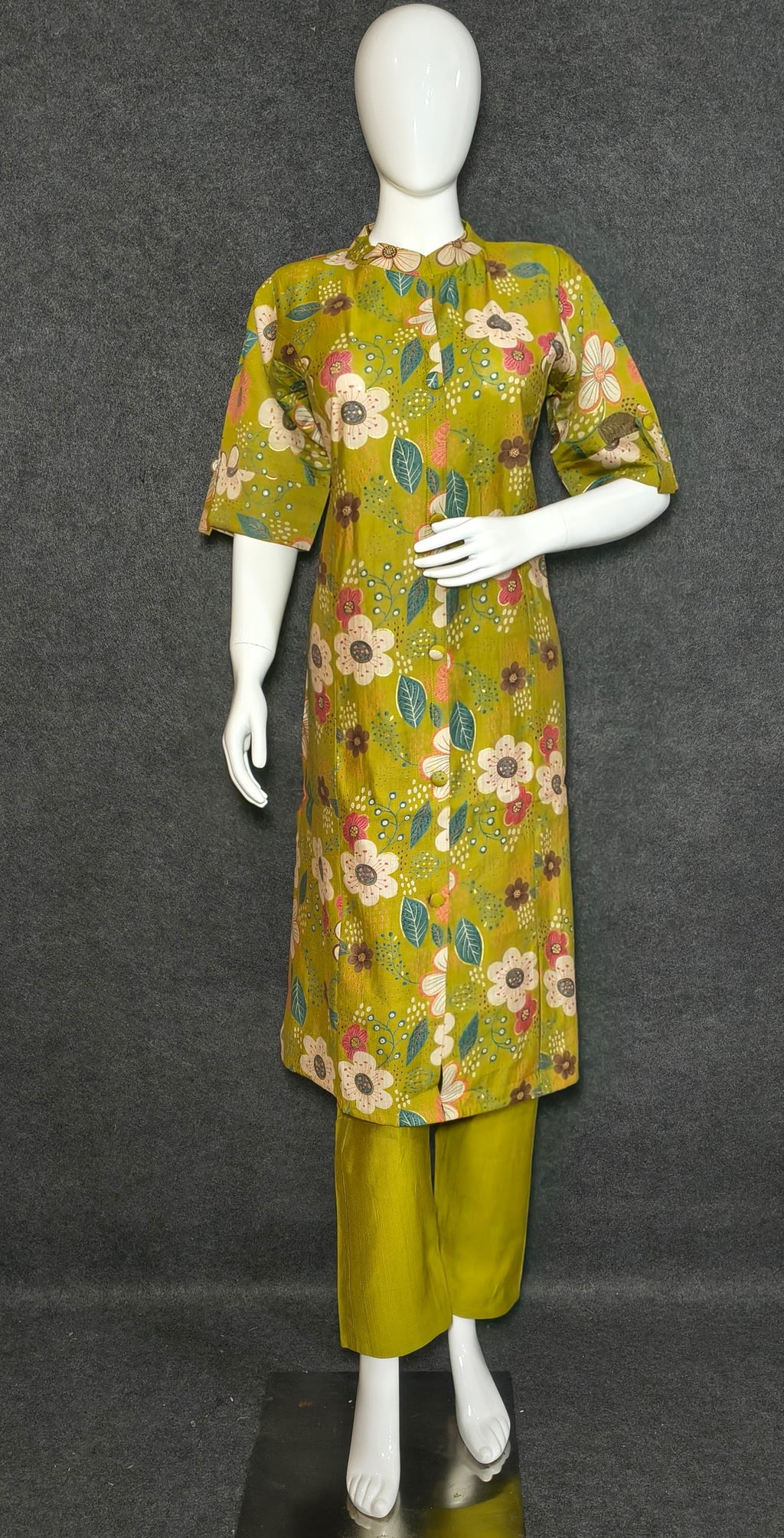 Green Floral Long Co-ord Set for Women