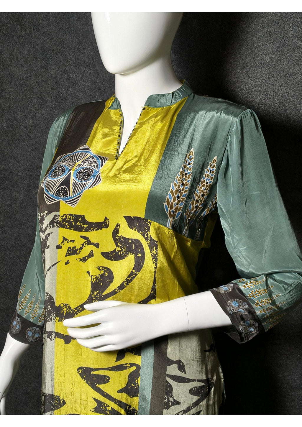 Digital Printed Co-ord Set – Green & Mustard | Casual & Festive Wear